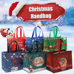 12 Pack Christmas Gift Bags Large Reusable Christmas Tote Bags, Non-Woven Christmas Bags for New Year's Shopping, Christmas Surprise, Xmas Party Supplies