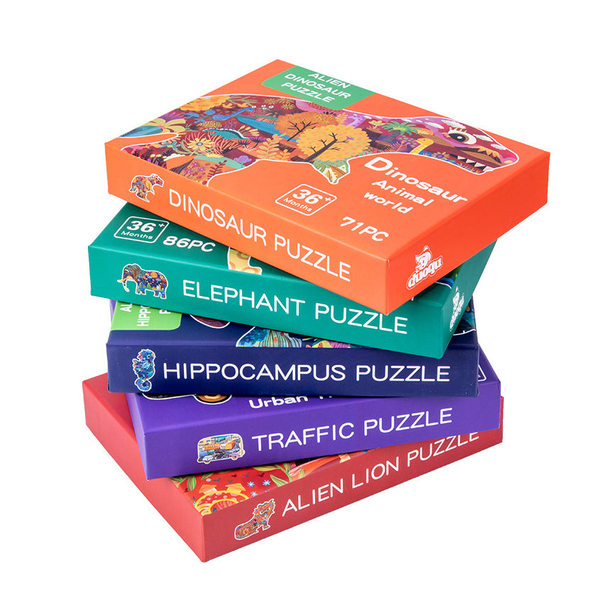 Floor Puzzle Suitable for Children Aged 3-10, Unique Large Irregular Animal Shaped Art Puzzle Suitable for Boys and Girls 71 Pieces Toys As Gifts for Children (Tyrannosaurus Rex)