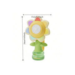 Bubble Machine Toy Electric Automatic Sunflower Shaking Head Adjustment Light Dancing One Key Bubble Maker Toy For Kids