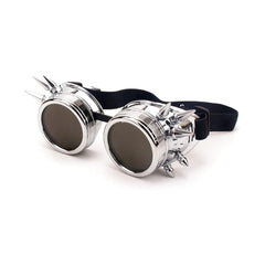 Steampunk Goggles Vintage silver stud welding glasses motorcycle goggles Gothic Cosplay Sunglasse