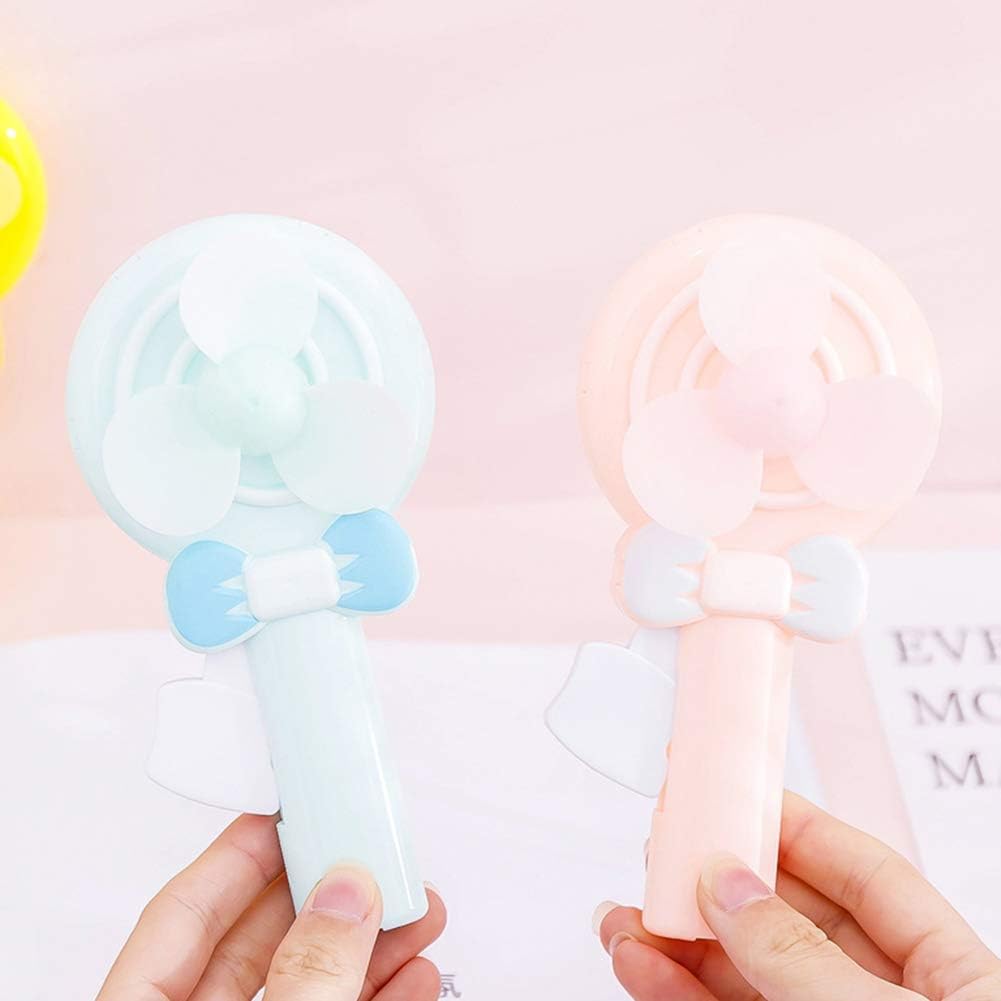 Handheld Face Fan, Cute Lollipop Handheld Manual Fan Mini Portable Hand Pressure Children Kids Toy - Random Color