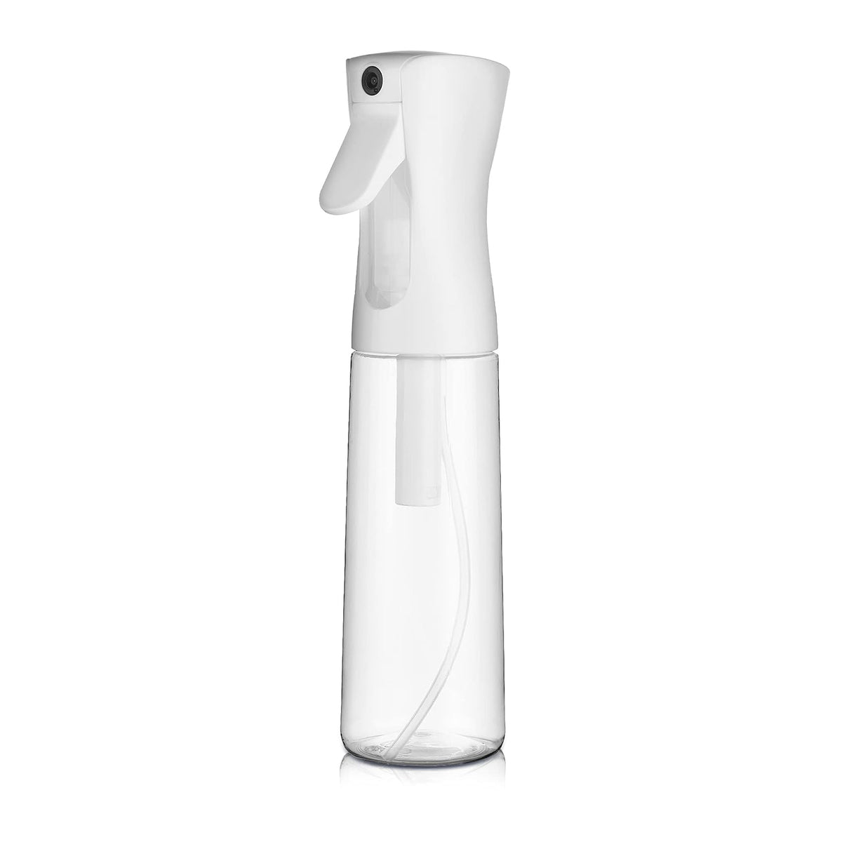 Continuous Spray Bottle for Hair (10.1oz/300ml) Empty Ultra Fine Plastic Water Mist Sprayer – For Hairstyling, Cleaning, Salons, Plants, Essential Oil Scents & More - White