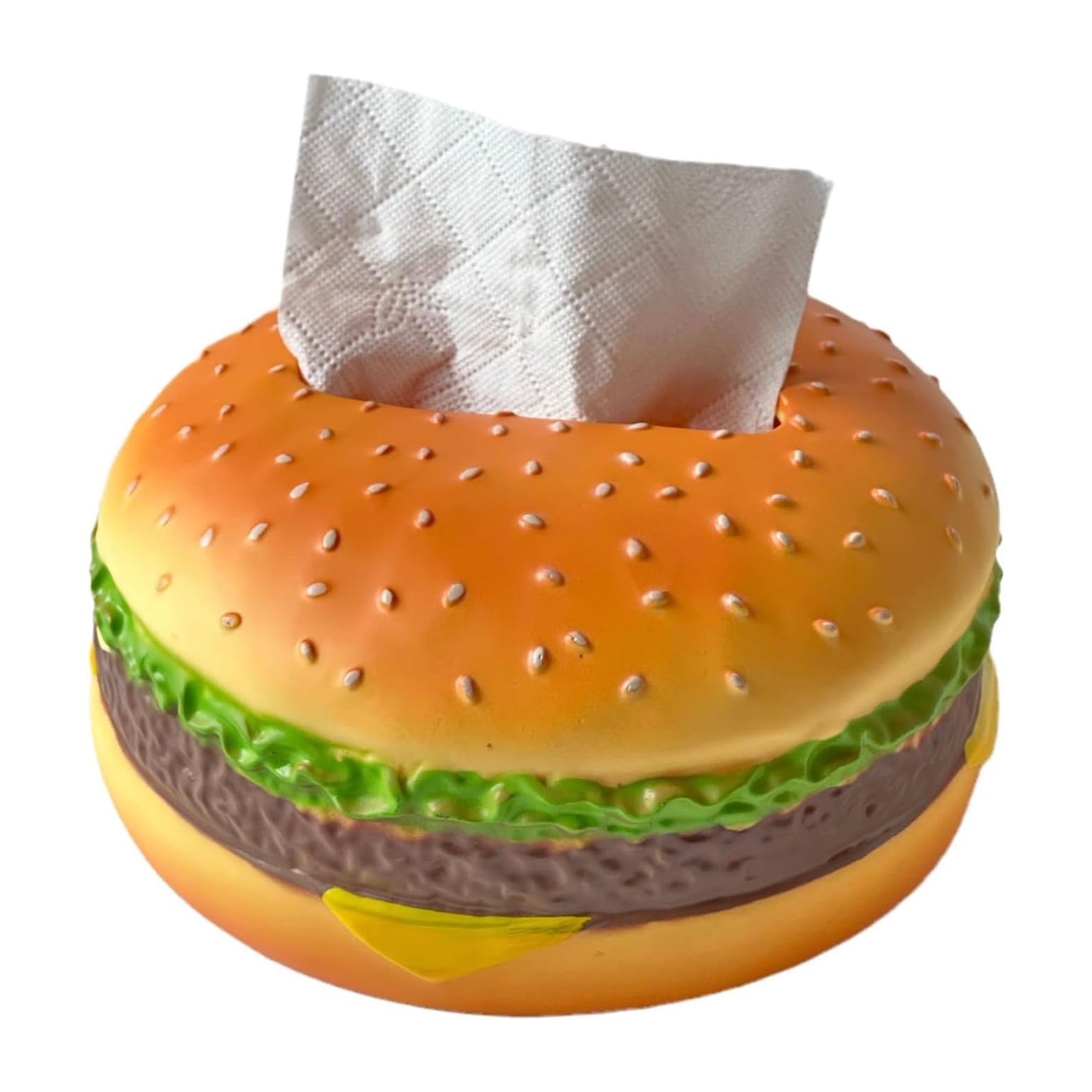 Creative Cartoon Hamburger Tissue Box, Fun Tabletop Decor, Household Tissue Holder