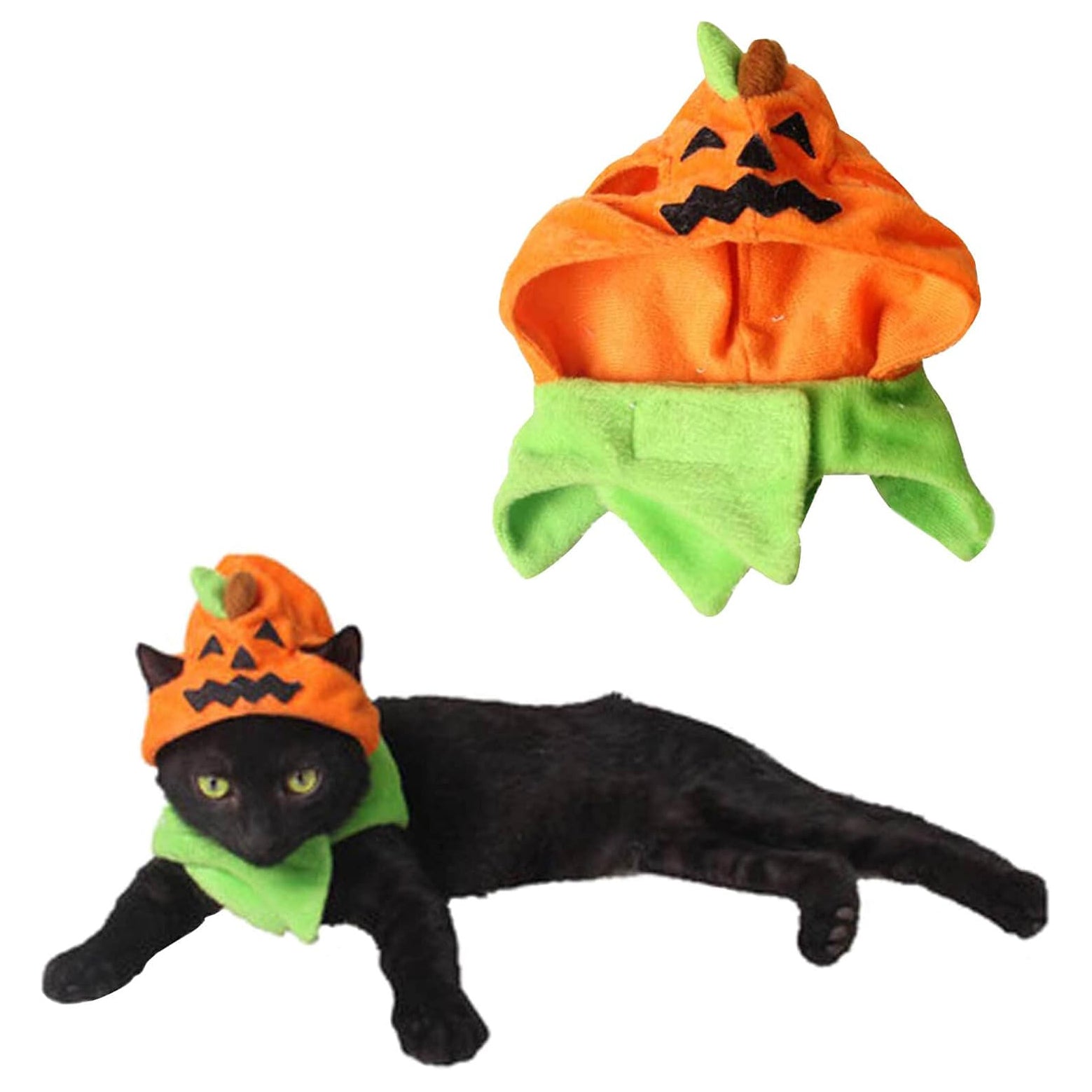 Halloween Pumpkin Cat Hat Cat Cosplay Costume Cap Kitty Cat Collar Costume