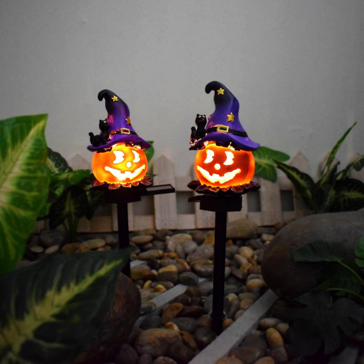 Halloween Decorations, Halloween Yard Stakes Lights, Halloween Decorations Outside Solar Lights, Holiday Party Home Haunted House Yard Art for Lawn Yard Indoor/Outdoor