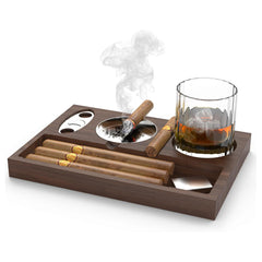 Cigar Ashtray with Cigar Cutter, Cigar Accessories Set Gift for Men