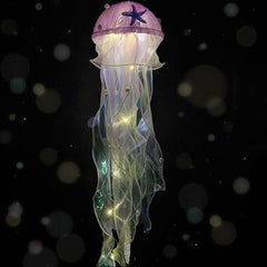 Jellyfish Lamp Led Lantern Decorations for Nursery Birthday Gift | Ocean Theme Décor | Purple Hanging Jelly Fish Light for Bedroom Little Mermaid Birthday Party Baby Shower