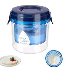 Greek Yogurt Strainer with Lid.Yogurt Filter with Ultra Fine Mesh,to Makes small batches(450g) of Thick Creamy Greek or Coconut Yogurt, 5.12*5.12*5.12inch, Clear and bule