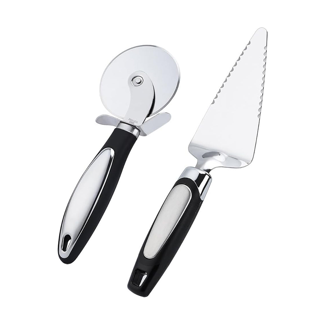 Single-wheel Pizza Knife and Spatula Set,Classic Pizza Wheel, Stainless Steel Pizza Knife, Roller Knife,Stainless Steel Pizza Pie Cake Server Pie Cake Serving Set, (spatula+wheel)