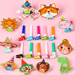 Children's birthday party cartoon roll whistles trumpet blow roll props