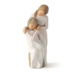 Loving My Mother, Here for You, as You've Always Been for me, Expresses Caring Relationship Between Adult Daughter and Mother, Remembrance of one Much Loved, Sculpted Hand-Painted Figure