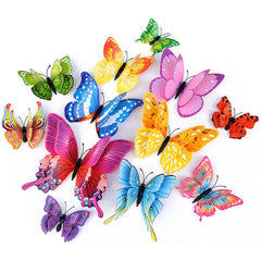 Butterfly Wall Decor 24 PCS, 3D Butterflies Stickers for Party Decorations with Magnets