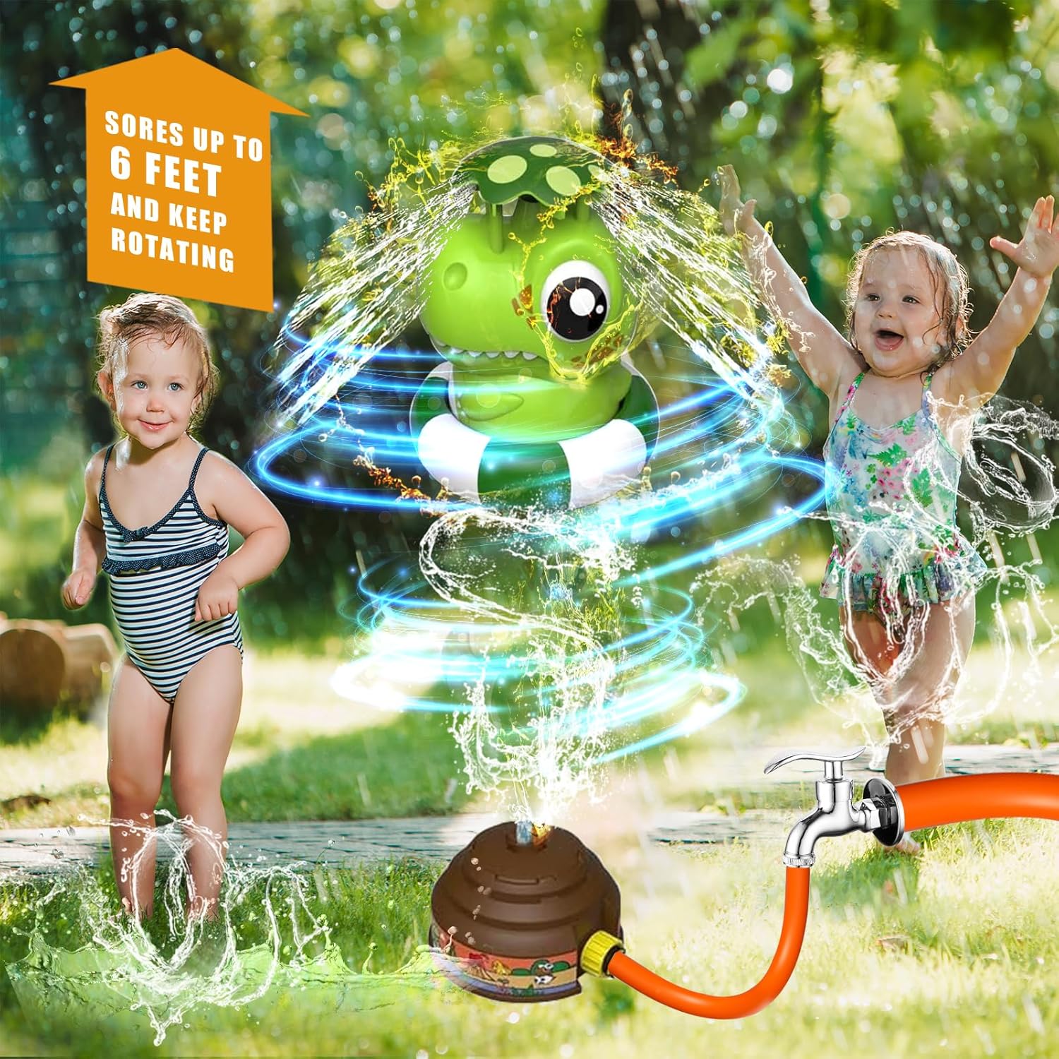 Sprinkler Rocket Launcher for Kids, Outdoor Water Toys for Boys & Girls 3 4 5 6 7 8 Year Old, Summer Outside Activity