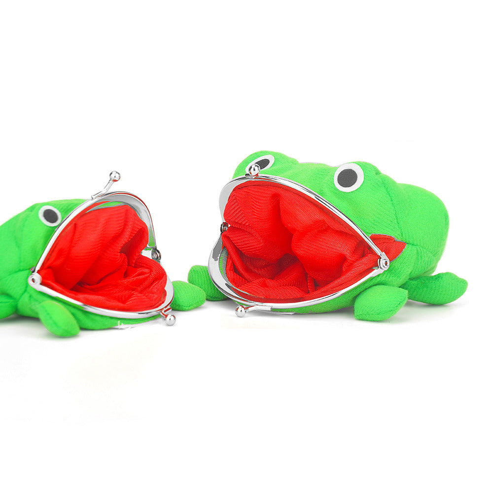 Anime Plush Frog Coin Bag Funny Headset Wallet Key Credit Card Holder Purse Cosplay Cartoon Anime Toy