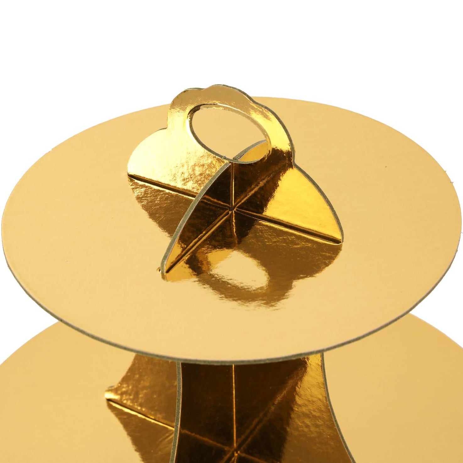 2 Set Gold 3-Tier Round Cardboard Cupcake Stand for 24 Cupcakes Perfect for Birthday Baby Bridal Shower Party Supplies