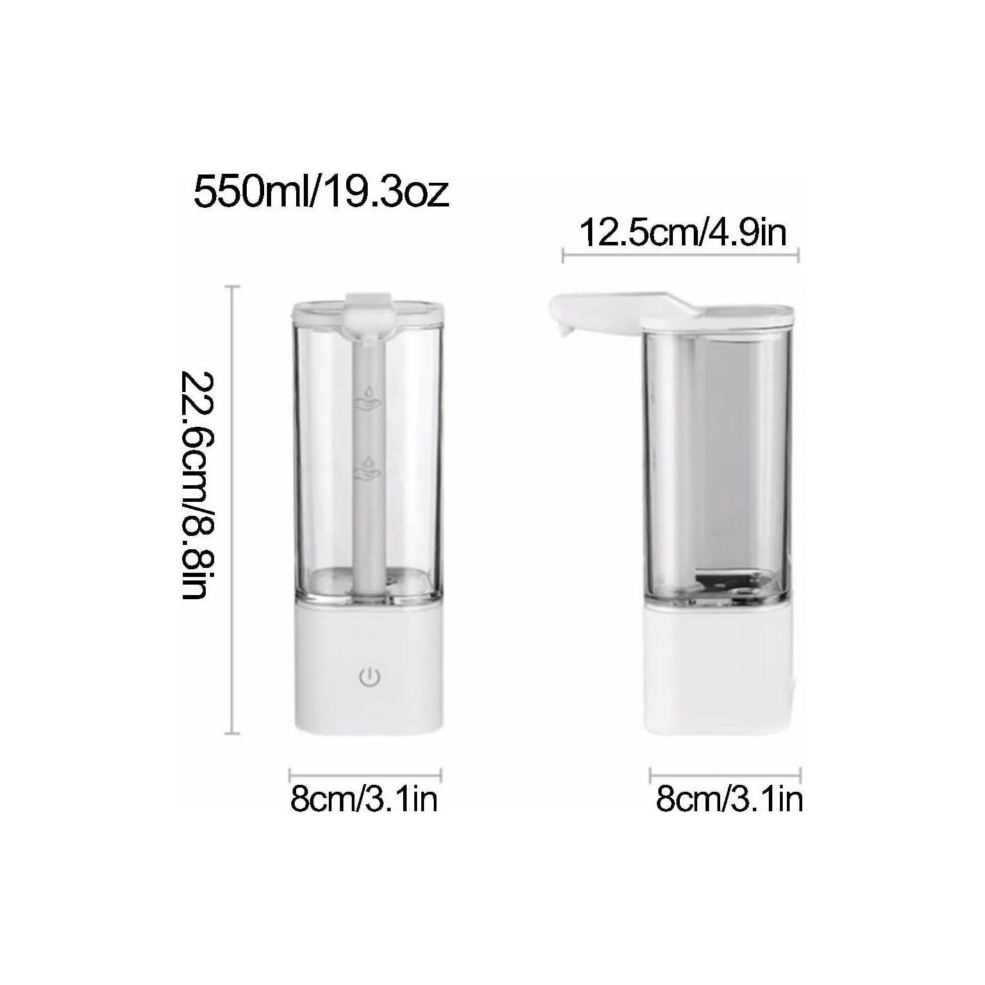 Simple Automatic Sensor Soap Dispenser Plastic Refillable Container Bottle for Business and Home 550ml/19.3oz Easy to use