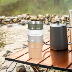 4Pcs Stainless Steel Cups Camping Mug 300ml Portable Stackable with Carry Bag Drink Cups Coffee Cup for Travel Hiking Picnic Camping Outdoor