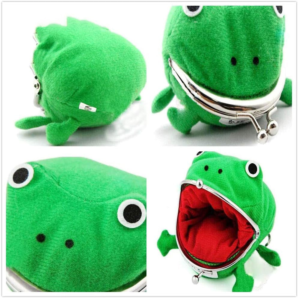 Anime Plush Frog Coin Bag Funny Headset Wallet Key Credit Card Holder Purse Cosplay Cartoon Anime Toy