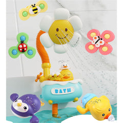 Bath Toy Bathtub Toy with Electric Shower Bath Letters, Organizer Mesh Net, Chritsmas Gift for Toddlers, Kids and Babies