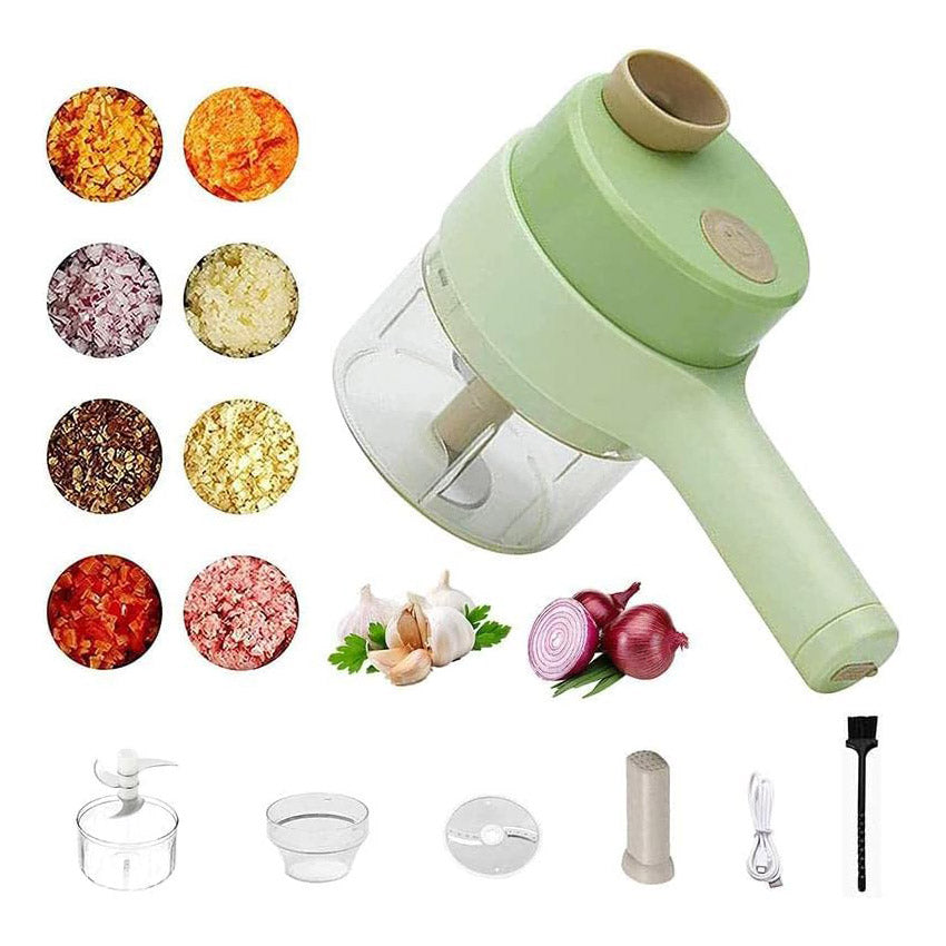 4 In 1 Vegetable Cutter Handheld Electric Food Slicer Set Wireless Fruit Processor Kitchen Portable Cook Chopper Tool simple