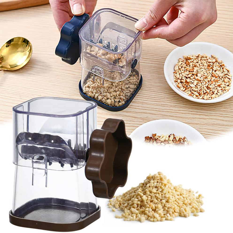 1PCS Manual Nut Grinder Portable Dried Fruit Crusher Hand Peanut Masher Walnut Chocolate Chopper With Cover Kitchen Tool Accessories