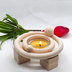 Wooden Planet Candle Holder, Tea Light Candle Holder, Round Candle Holder for Home Decor