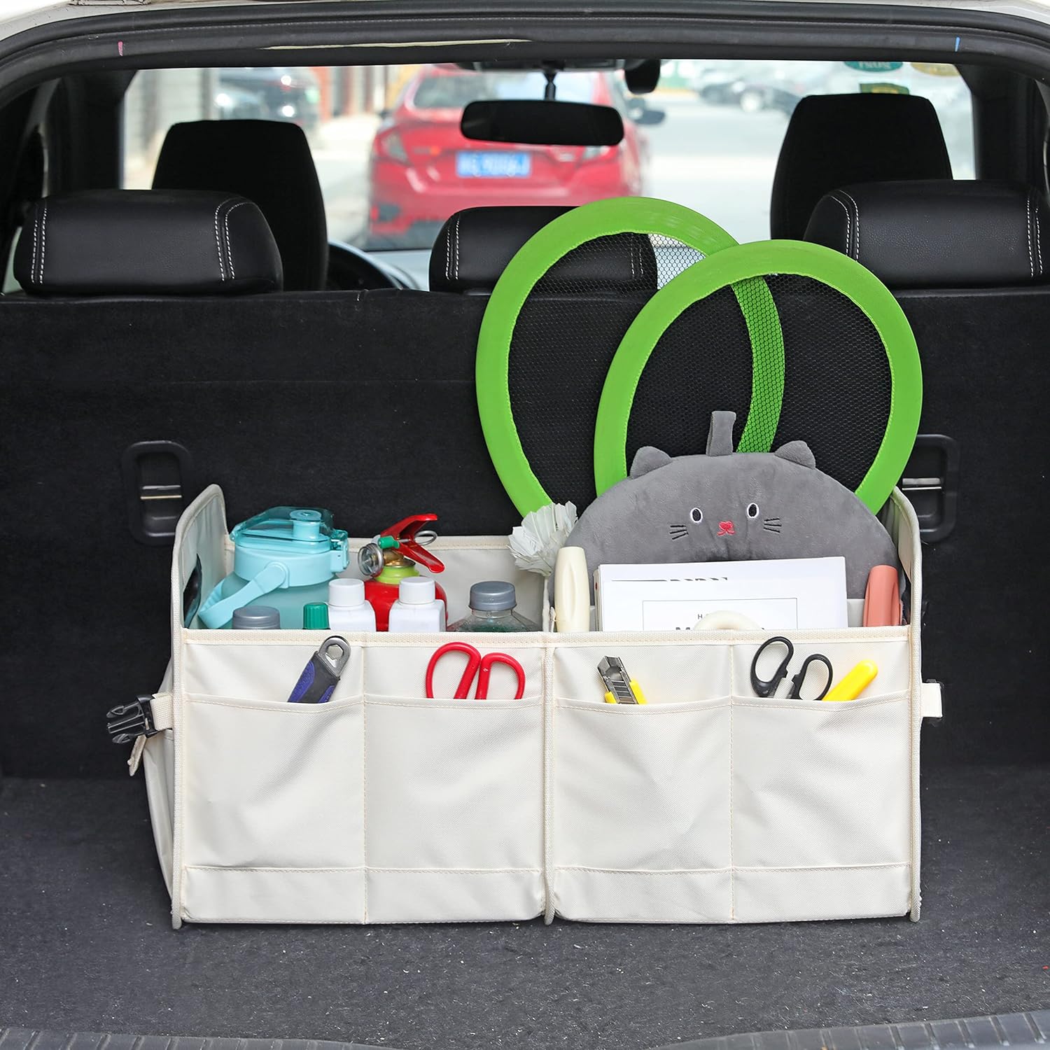 Car Trunk Organizer Car Storage Organizer Collapsible Multi Compartment Car Organizer Adjustable Straps Car Organizer for SUV