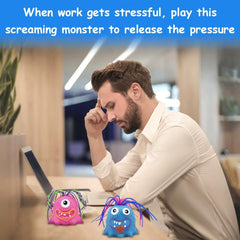 2 PCS Stress Relief Screaming Monster Toys, Funny Hair-Pulling Anti Anxiety Toys, Novelty Fidget Toys for 3+ Years Kids Teens