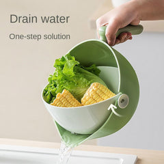 Double layered vegetable washing basin, drain basket, fruit dish, vegetable washing basket, kitchen leak drain basket