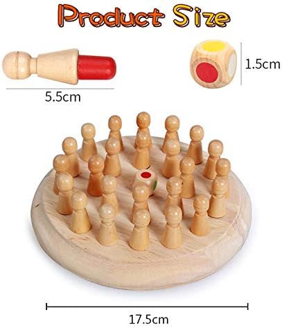 Wooden Memory Match Stick Chess Game, Color Memory Chess, Funny Block Board Game, Parent-Child Interaction Toy, Educational Intelligent Games Logic Braintease Toys for Boys and Girls Age 3 and Up