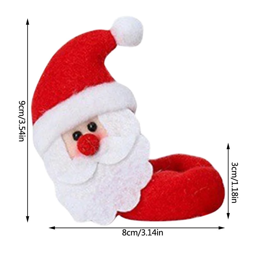 Christmas Table Decoration Snowman Reindeer Santa Claus Wine Glass Foot Cover Wine Glass Sleeve Christmas Decorations for Christmas New Year Party Dinner (no Wine Glass)(Santa Claus)