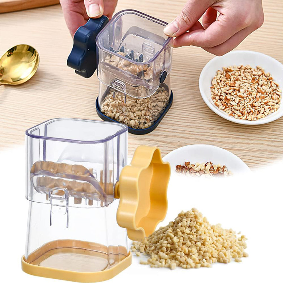 1PCS Manual Nut Grinder Portable Dried Fruit Crusher Hand Peanut Masher Walnut Chocolate Chopper With Cover Kitchen Tool Accessories