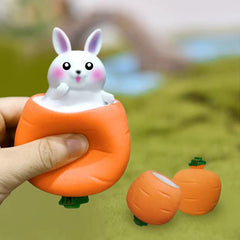 3 PCS Animal Squeeze Toys Carrot Rabbit Fidget Toys Bunny Stress Relief Sensory Toys for Autistic Children Adult Anxiety ADHD Birthday Easter Party Favors