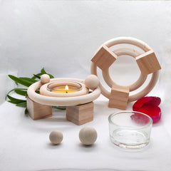 Wooden Planet Candle Holder, Tea Light Candle Holder, Round Candle Holder for Home Decor