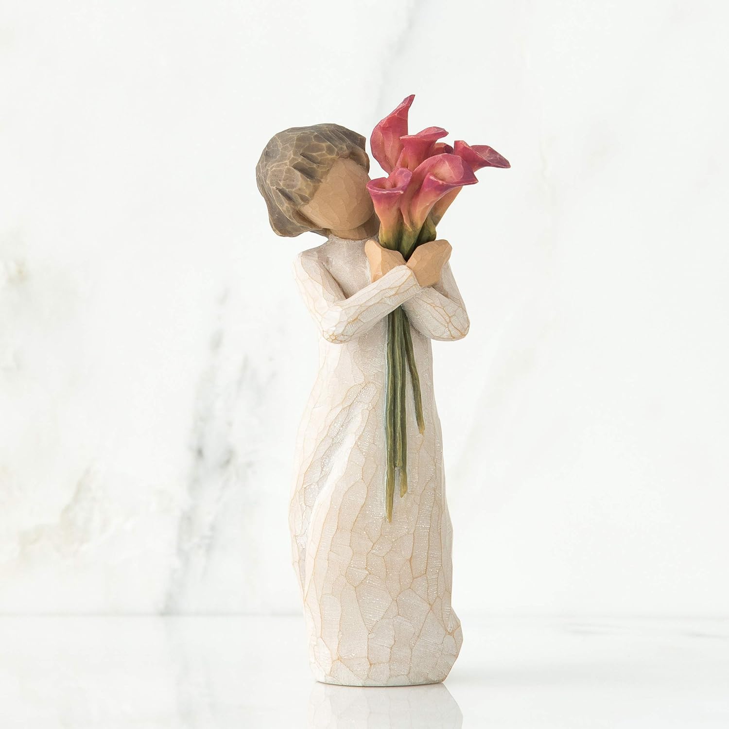 Like Our Friendship, Vibrant and Ever-Constant, A Gift to Celebrate Friendships, or for Those Who Love Flowers, Sculpted Hand-Painted Figure