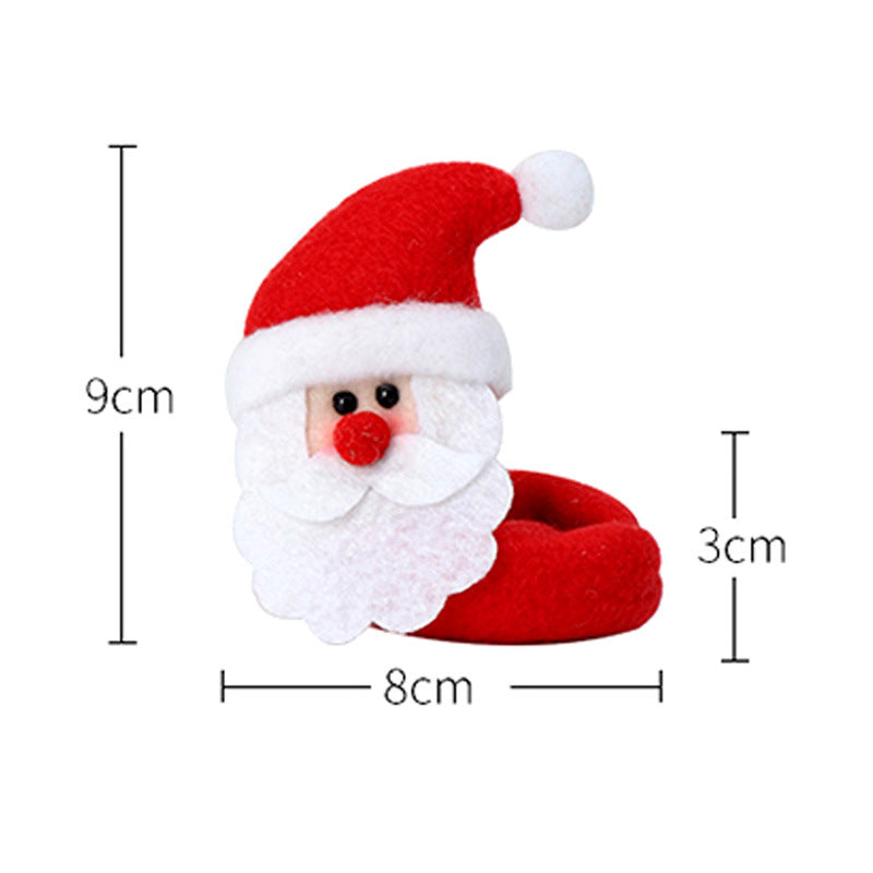 Christmas Table Decoration Snowman Reindeer Santa Claus Wine Glass Foot Cover Wine Glass Sleeve Christmas Decorations for Christmas New Year Party Dinner (no Wine Glass)(Santa Claus)