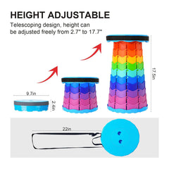 Portable Telescoping Stool,Retractable Stool for Camping Garden Fishing Hiking Travel BBQ, Adjustable Plastic Stools