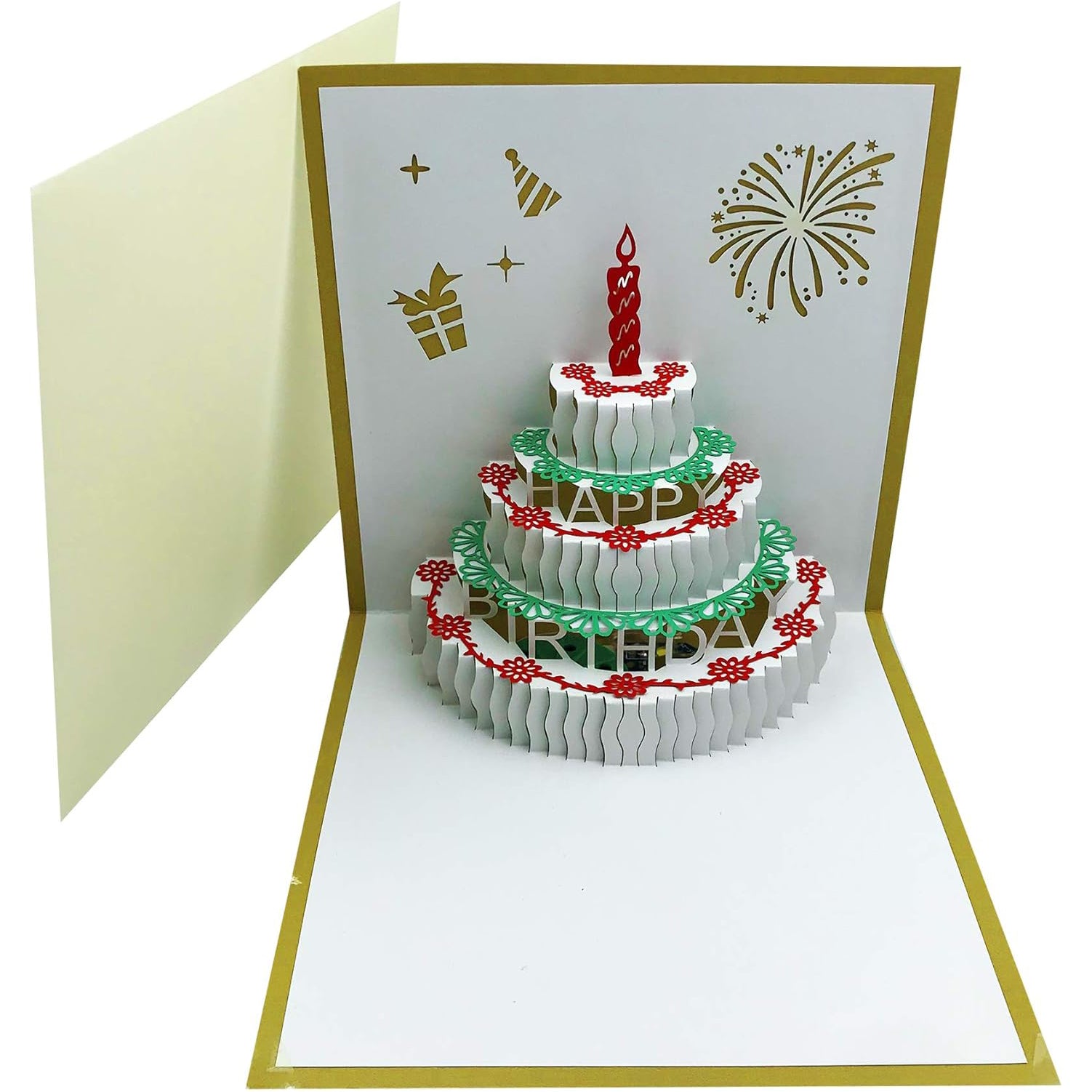 3D Pop Up Birthday Cards,Warming LED Light Birthday Cake Music Happy Birthday Card Postcards Pop Up Greeting Cards Happy Birthday Cards Best for Mom,Wife,Sister,Boy,Girl,Friends 1 Pack 3 pcs