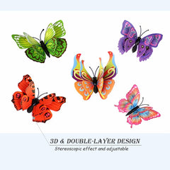 Butterfly Wall Decor 24 PCS, 3D Butterflies Stickers for Party Decorations with Magnets