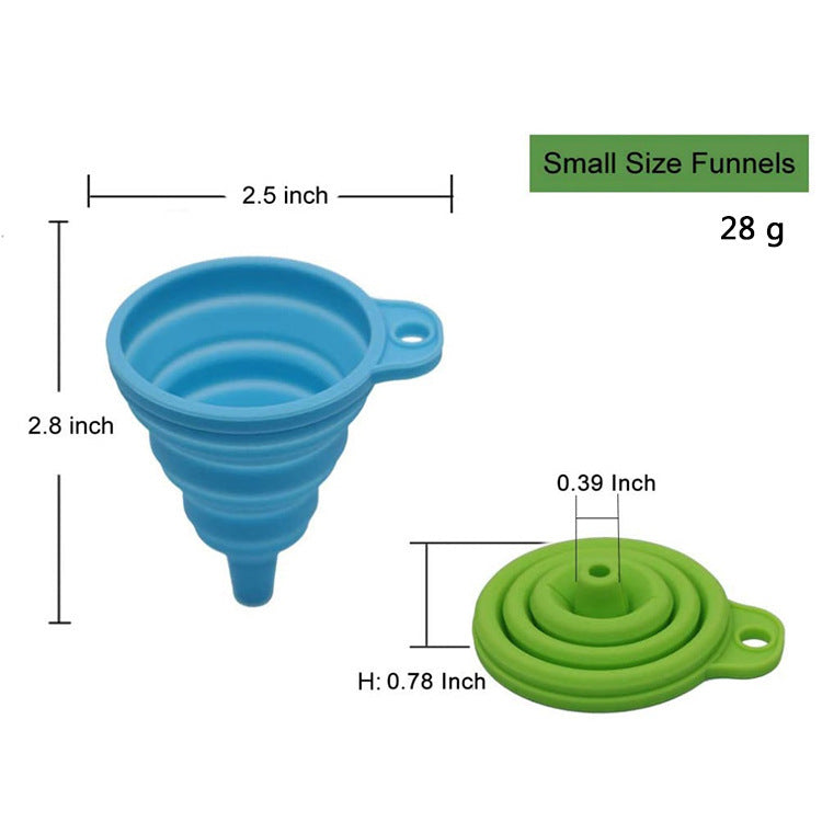 Kitchen Funnel Set 4 Pack, Small and Large, Kitchen Gadgets Accessories Foldable Silicone Collapsible Funnels for Filling Water Bottle Liquid Transfer Food Grade