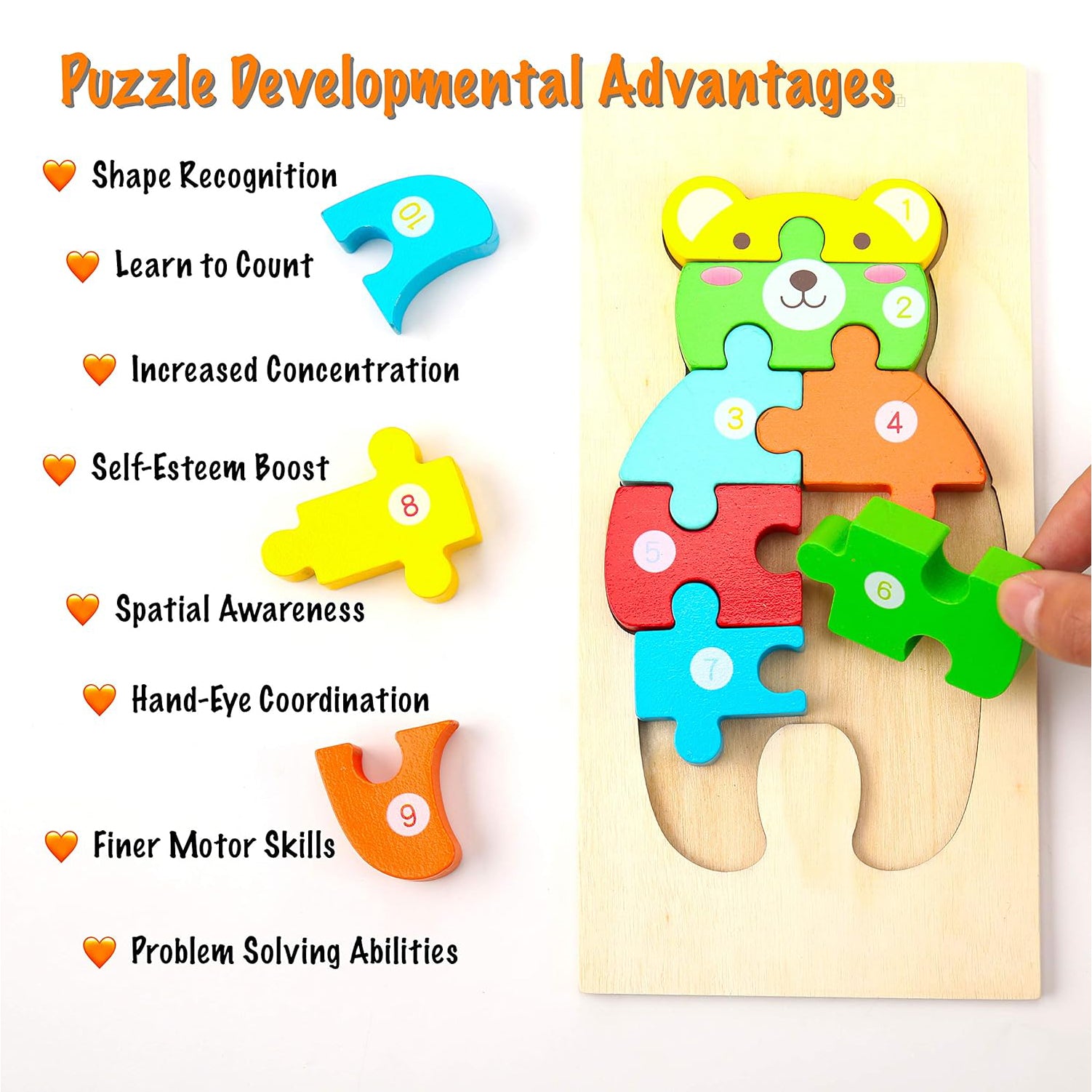 Wooden Toddler Puzzles for Kids Ages 3-5, Montessori Toys for 2 Year Old, Wooden Puzzles for Toddlers 2-4 Years, 4-Pack Toddler Puzzle Toddler Toys