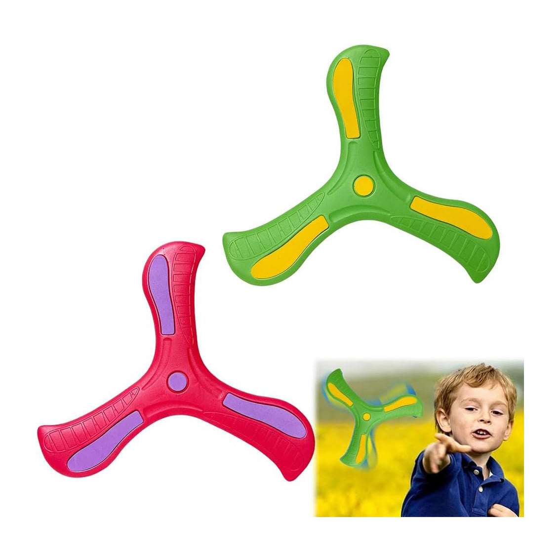 2PCS Catch Boomerang, Children's Boomerang Toy, Boomerang Toy Racer Quick, Return Boomerangs, Returning Boomerang, Throwing Boomerang, Foam in V-Shape Boomerang