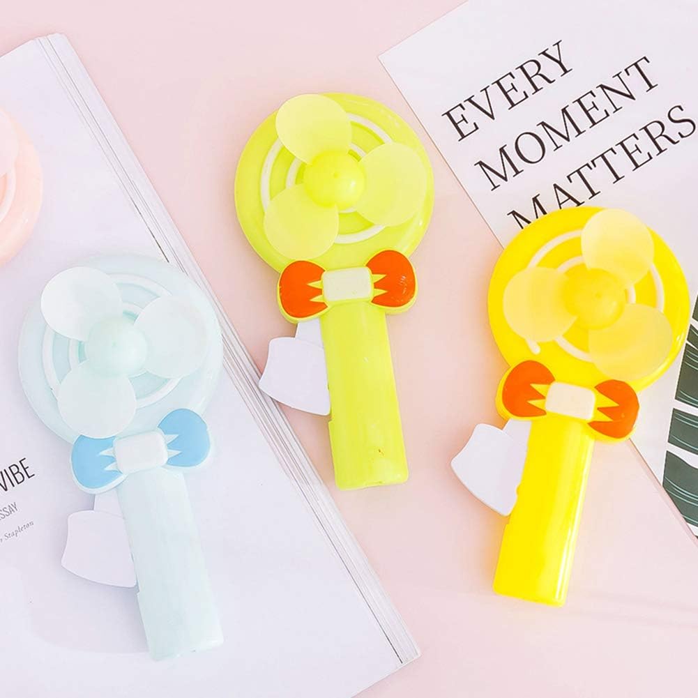 Handheld Face Fan, Cute Lollipop Handheld Manual Fan Mini Portable Hand Pressure Children Kids Toy - Random Color