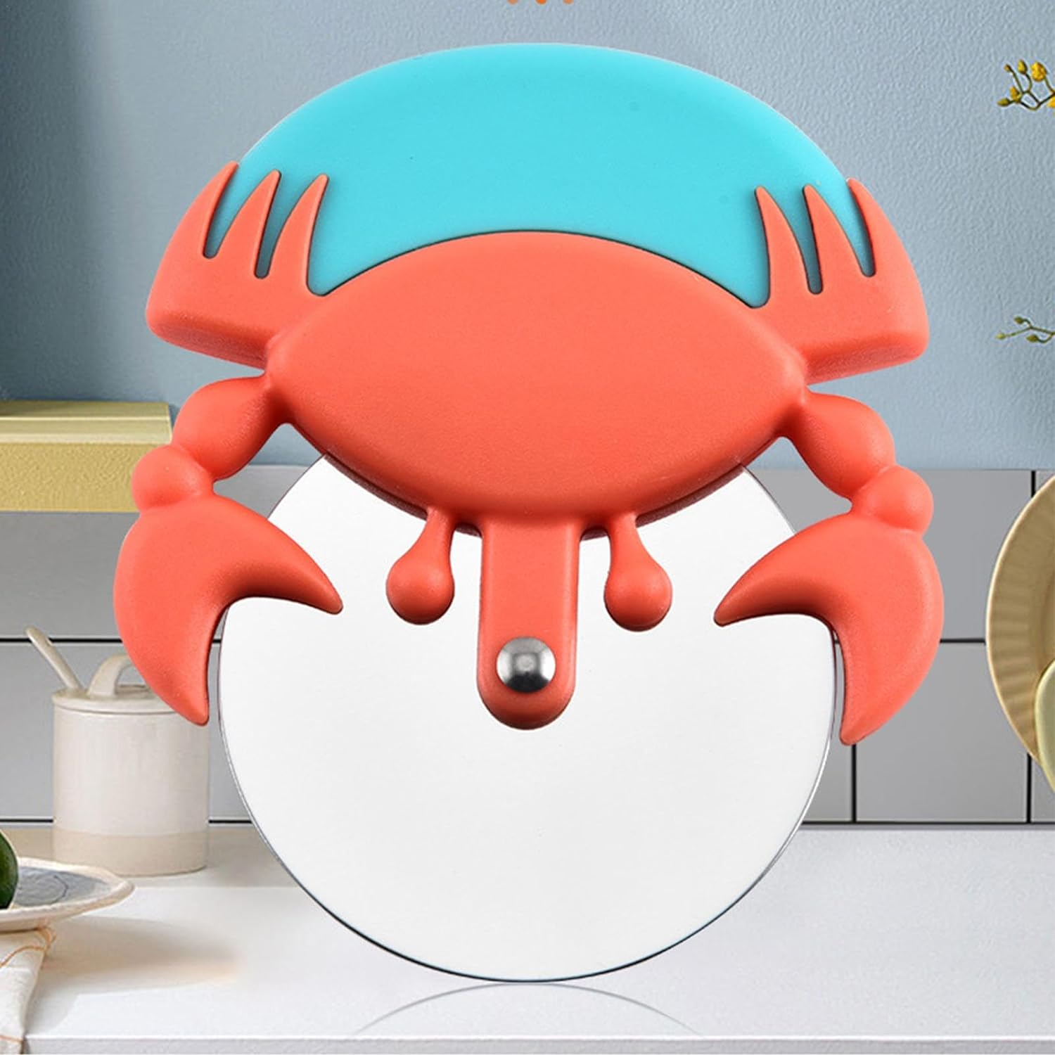 Cute Pizza Slicer, Funny Pizza Cutter Wheel, Cartoon Crab Pie Slicer, Large Blades Non-slip Rustproof, Pasta and Pizza Tools for Pizzas Cakes Pancakes Pastry Bread Pies