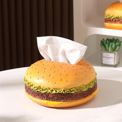 Creative Cartoon Hamburger Tissue Box, Fun Tabletop Decor, Household Tissue Holder