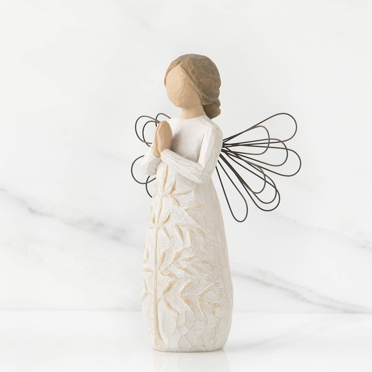 a Prayer, May You find Strength, Beauty and Peace Each Day, A Gift for Baptism, First Communion, Confirmation, an Expression of Comfort, Hope, Healing, Sculpted Hand-Painted Angel