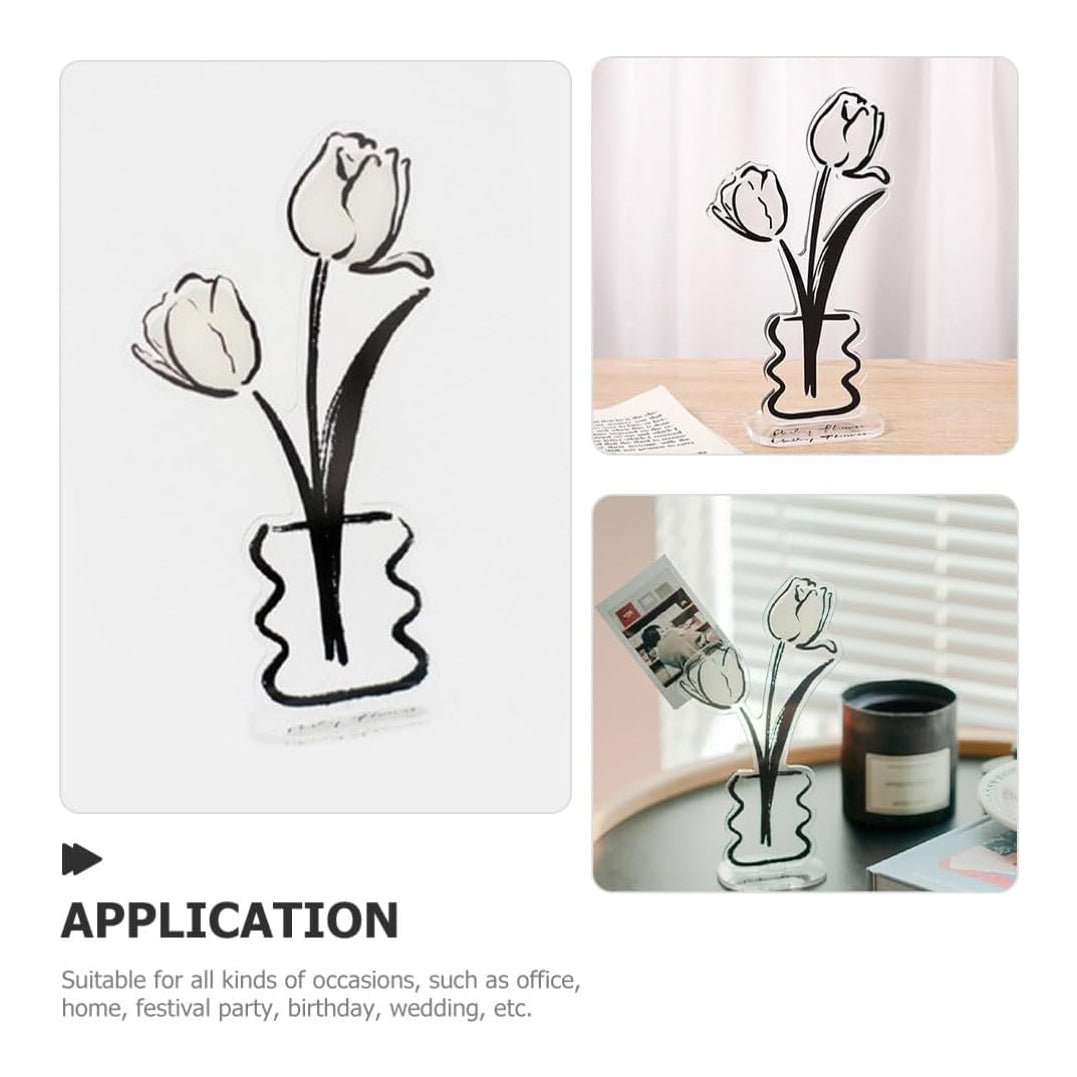 Picture Holder Clip Picture Display Holder Clip Postcard Stand Clip Photo Holder Clip Memo Display Holder Clip Postcard Display Stand Memo Holder Acrylic Memorandum Tulip