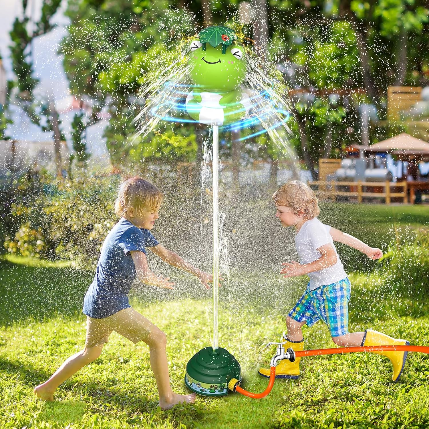 Sprinkler Rocket Launcher for Kids, Outdoor Water Toys for Boys & Girls 3 4 5 6 7 8 Year Old, Summer Outside Activity