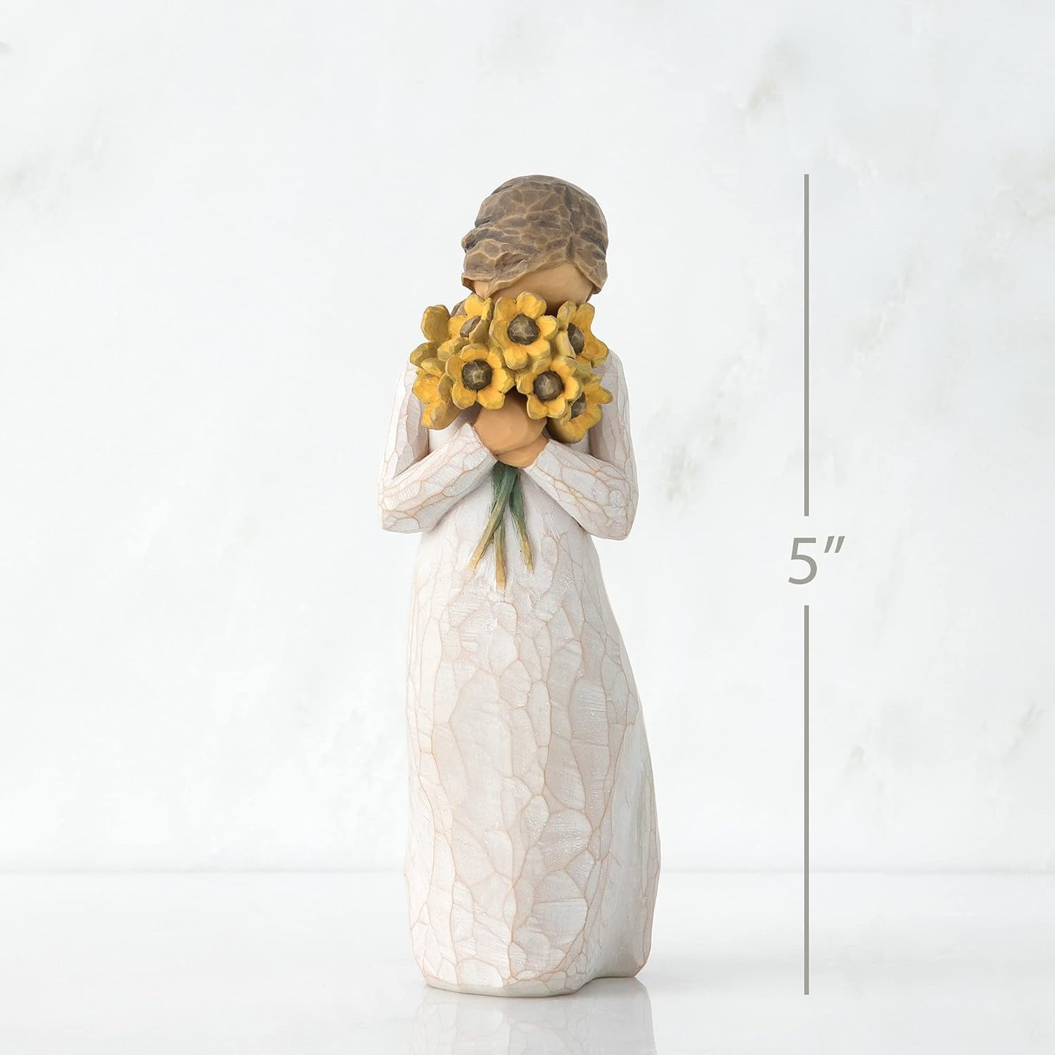 Surrounded by The Warmth of Family and Friends, A Gift to Celebrate Friendships, or Those who Love Flowers, Sculpted Hand-Painted Figure