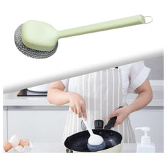 2PCS Dish Brush Dish Scrubber Multifuction Household Dishwashing Brush with Handle for Sink Pots Counter Utensils Countertop